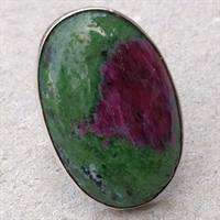 grøn bordeaux sten fingerring retro smykke -70'erne 